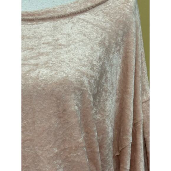 We the Free Nora Jane Layering top, pale pink velour, medium, lounge, cozy - Picture 4 of 6